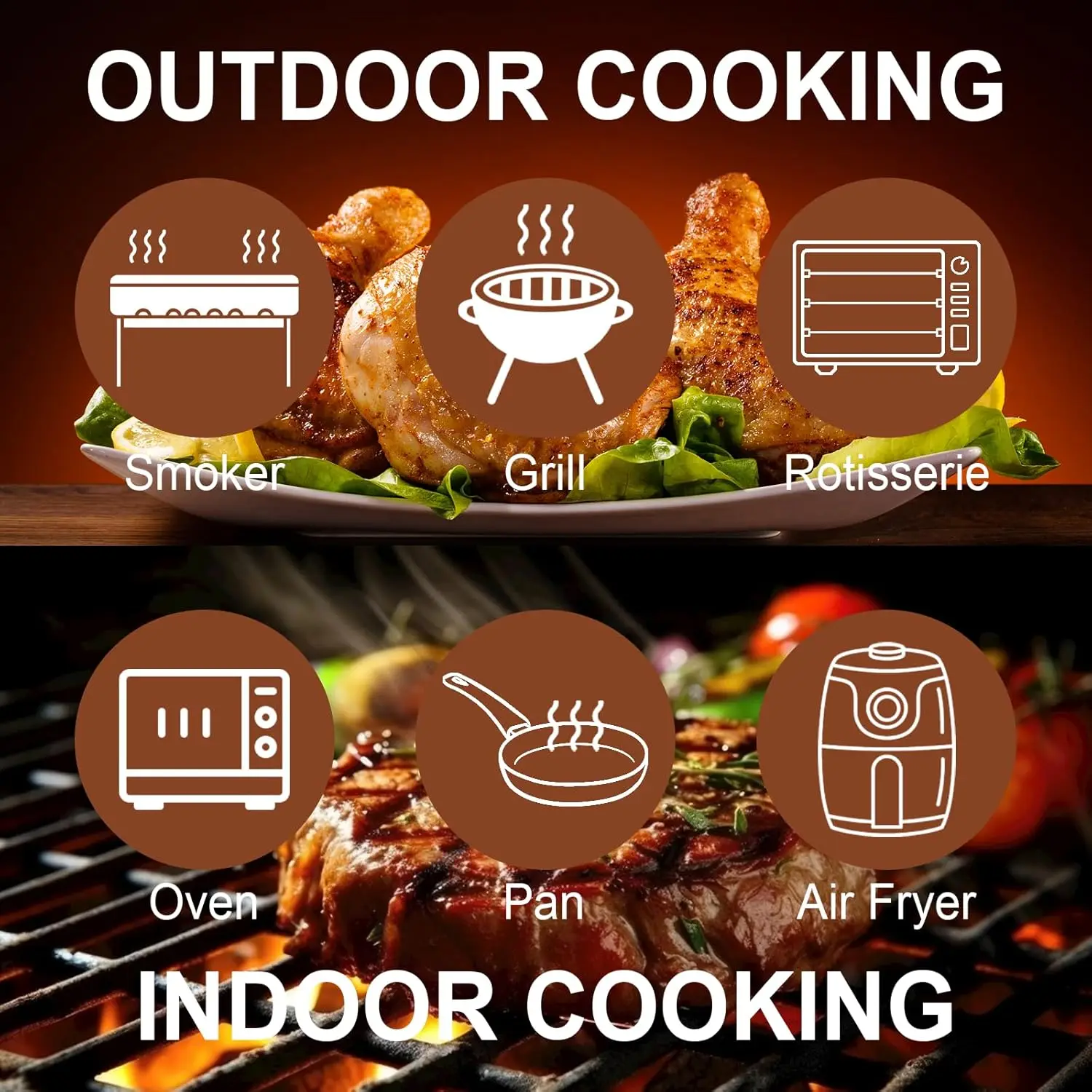 2 Probes 400FT Bluetooth Wireless Meat Food Thermometer Digital with LCD Display for Grill Oven Kitchen, Smoker & Rotisserie - Image 6