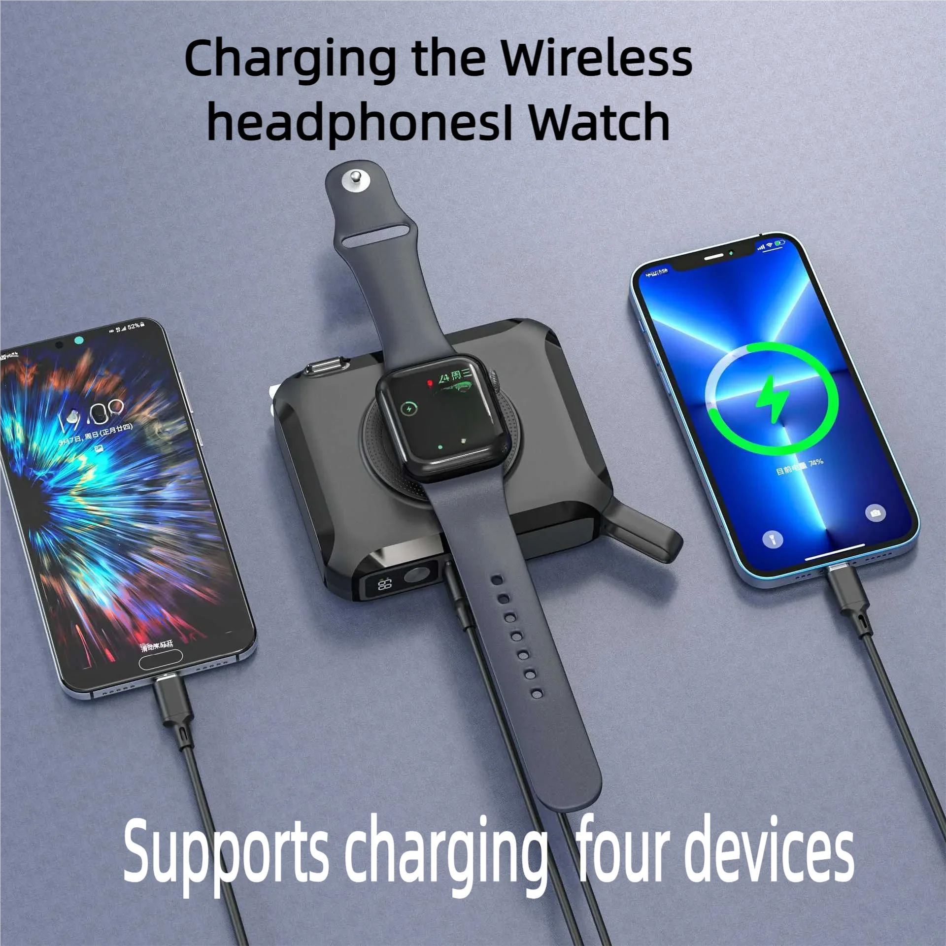 15000mAh 65W Fast Charge Magnetic Power Bank Integrated Cable Convertible EU UK Plug Travel Laptop Charger for Watch Phone PD - Image 3