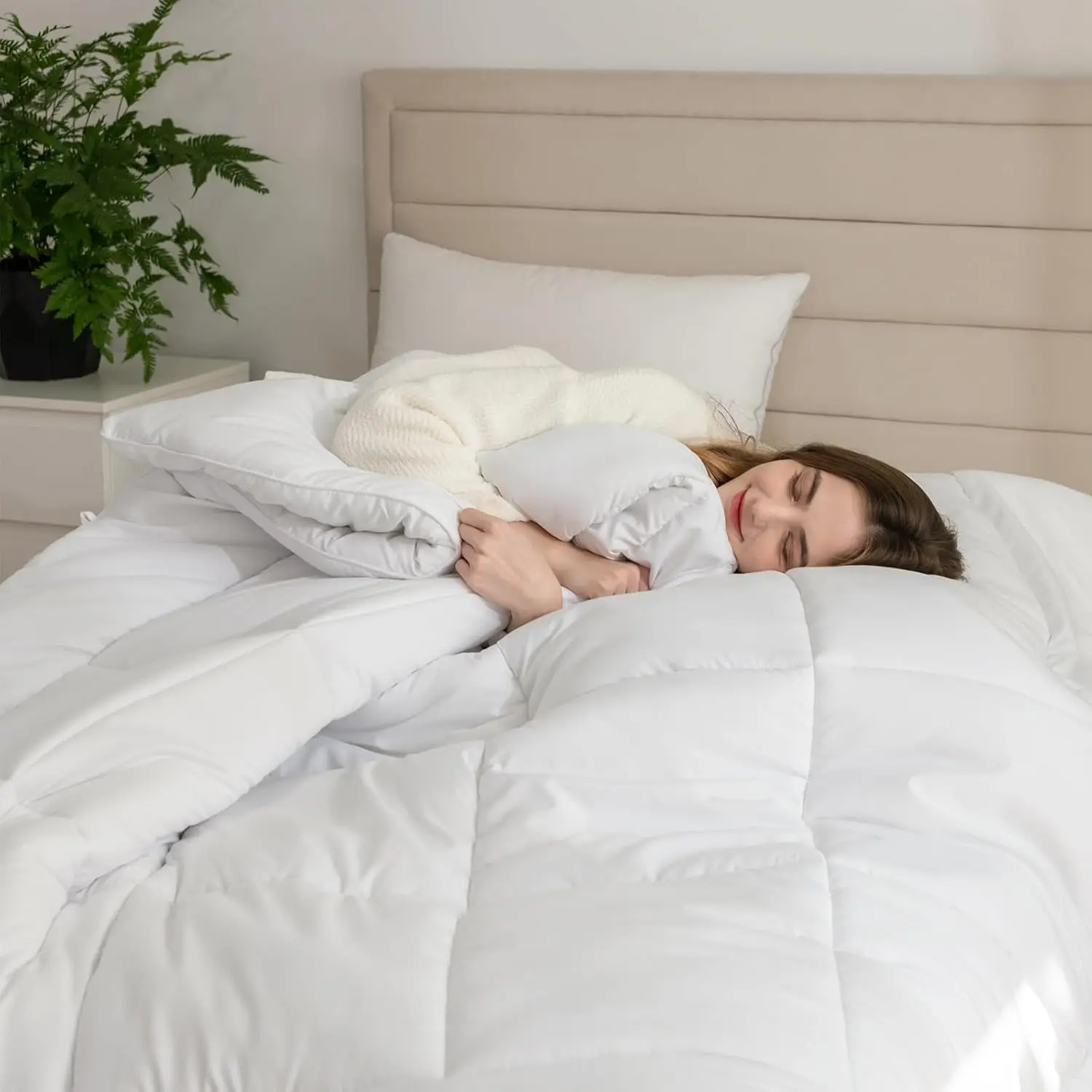Good Nite Winter Bed Comforter 460Gsm Microfiber Quilted Duvet Warm Washable Oeko-Tex Certified - Image 2