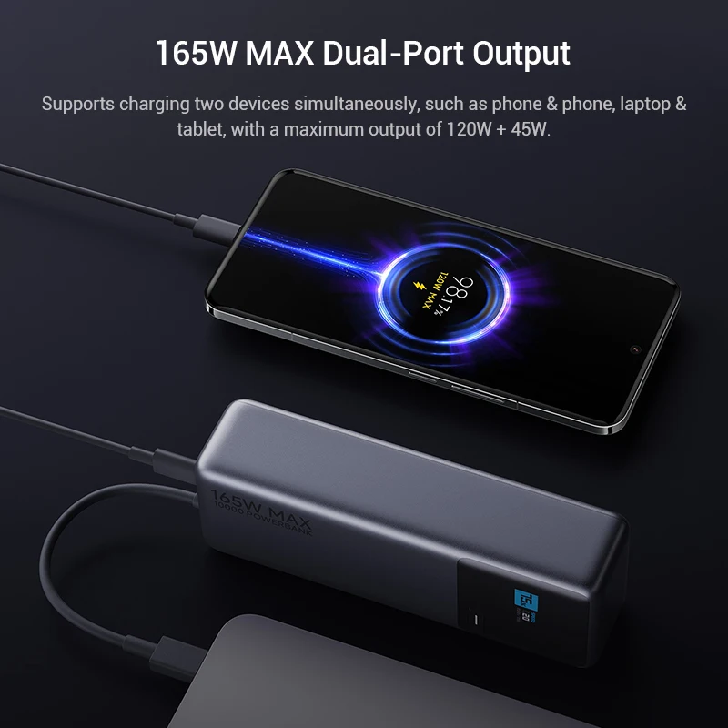 Xiaomi Power Bank 10000 165W PB1165MI Integrated USB C Cable LED Display Portable Charger For Macbook iPhone 15 Xiaomi 14 Pro - Image 2