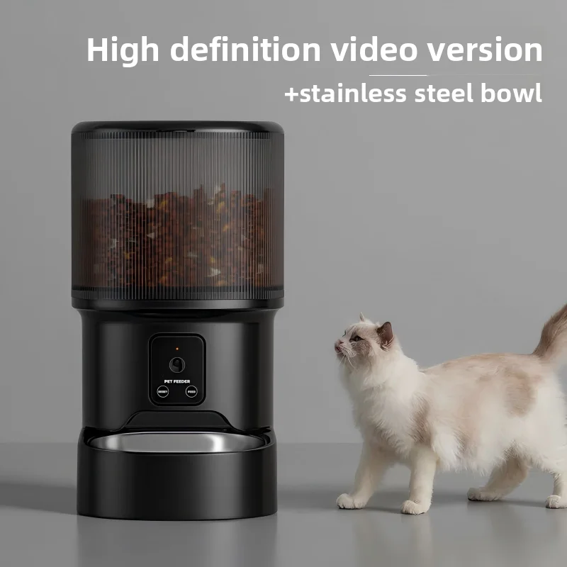 HD Video Automatic Pet Feeder for Cats Dogs 4L Smart Timed Quantitative Food Dispenser with Stainless Steel Bow Pet Supplies - Image 8
