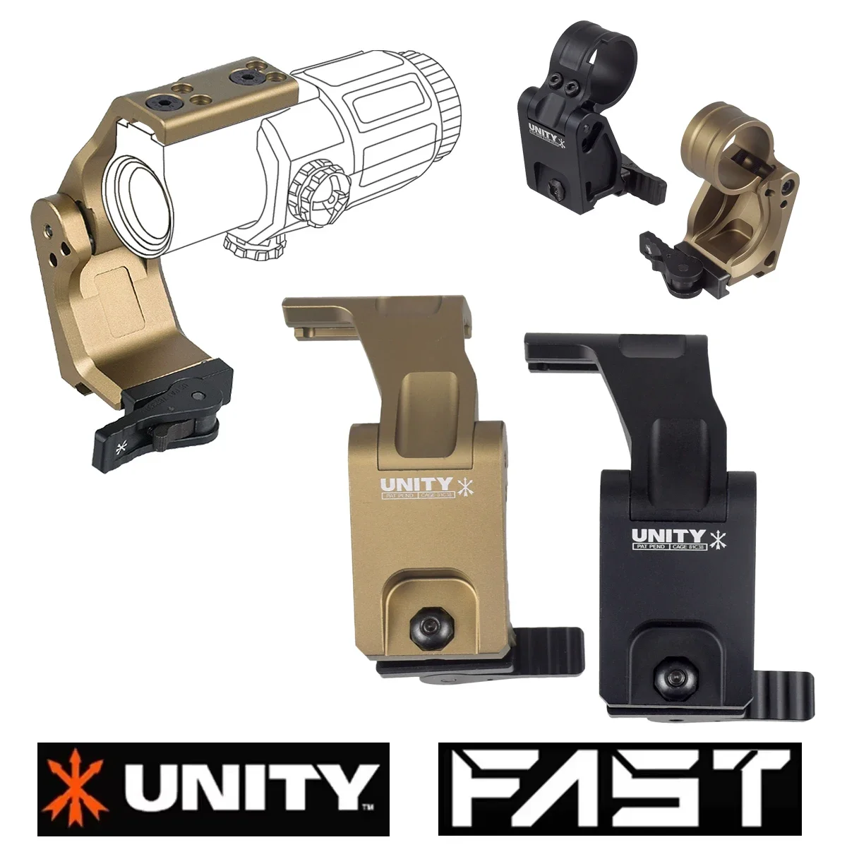 558 Holographic Collimator Red Dot Sight UNITY Riser Mount G43 G33 G45 Magnifier Fast FTC 2.26 20mm Rail Optic Mount - Image 4