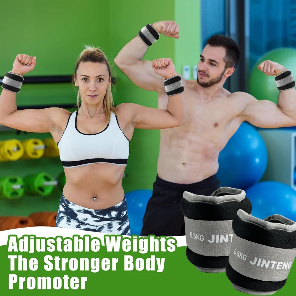 1Pair Wrist Ankle Weights 1kg, 2kg,3kg Strength Training Wrist Leg Arm Weight with Adjustable Strap, Jogging,Gymnastics,Aerobics - Image 3