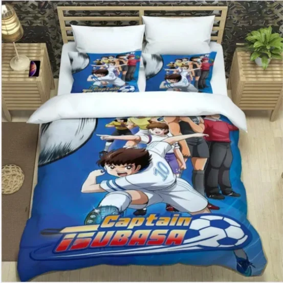 Cartoon bedding set, Captain Tsubasa duvet set, home bedroom duvet cover pillowcase, boy and girl gifts - Image 2